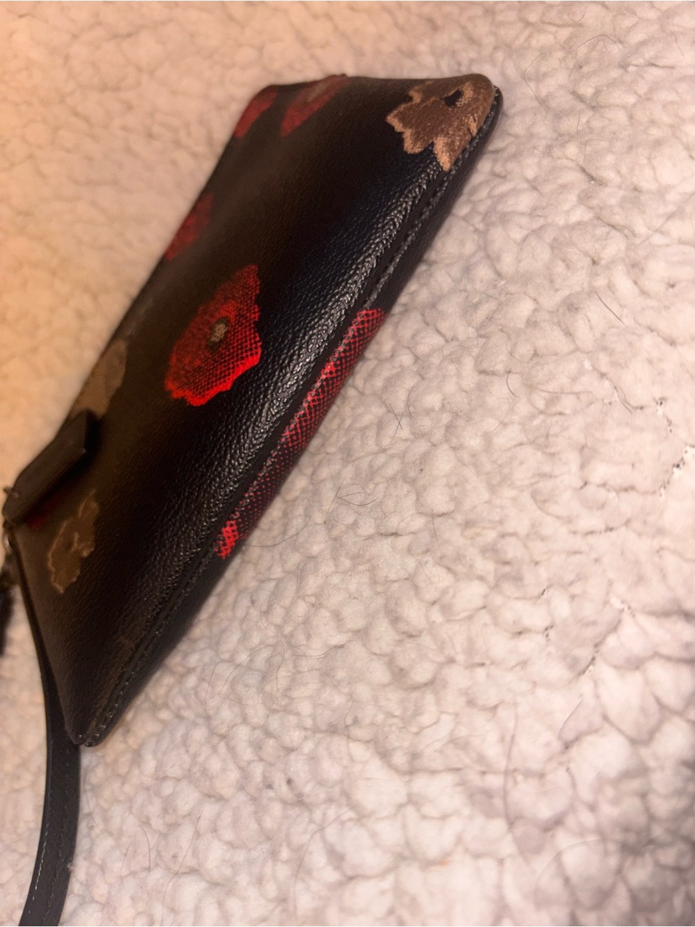 Coach Floral Print Black Wristlet Poppy Flower Zip Clutch - Picture 3 of 6
